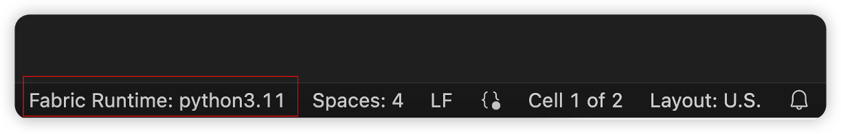 Screenshot showing Python version in the status bar.