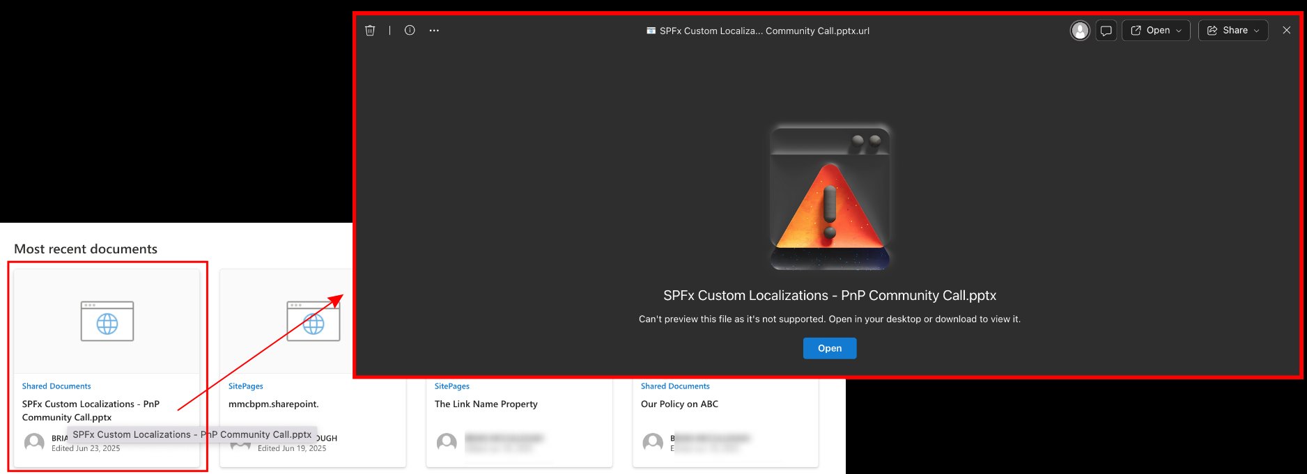 Clicking a Link from a Highlighted Content Web Part